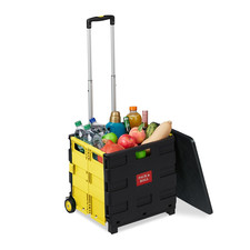 Carrello per La Spesa Pieghevole, 50 L E 35 Kg Max., Con Manico Telescopico, Tro