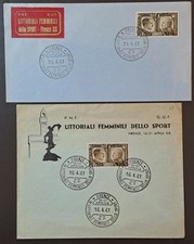 1941 Littoriali Femminili dello Sport, due buste con Fratellanza Italo Tedesca