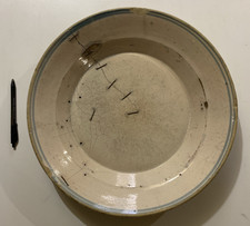 ANTICO GRANDE PIATTO 40 cm CERAMICA CUCITO GROTTAGLIE XX SECOLO italy maiolica