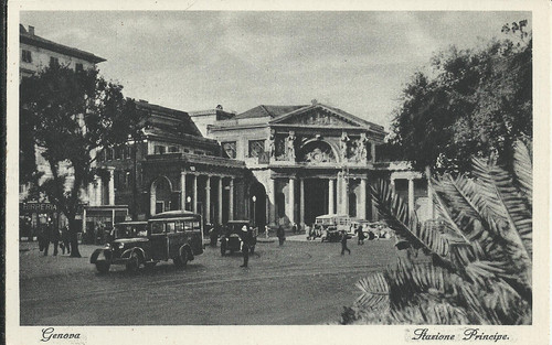 Genova cartolina stazione - genova-,