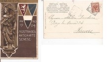 STORIA POSTALE CARTOLINA MOSTRA ANTICA ARTE SENESE 1904 FP