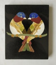 Colorato Love Birds intarsio lavoro su pietra marmo pietra Pietra Dura placca micro mosaico