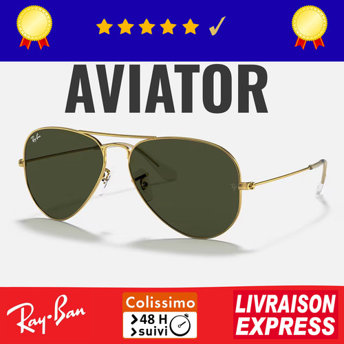 Ray ban aviator doré - 58-14,
