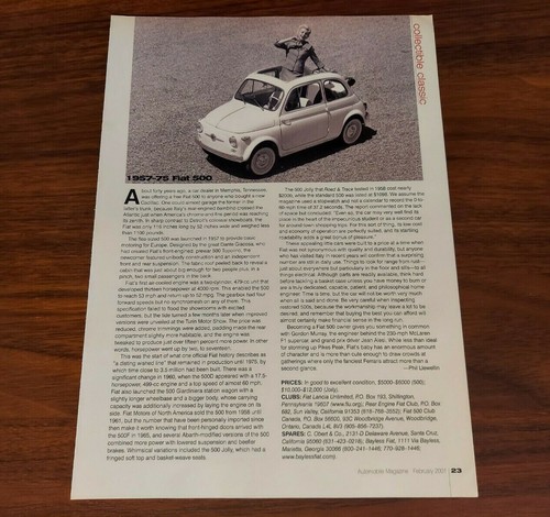Rivista fiat 500 - fiat, articolo