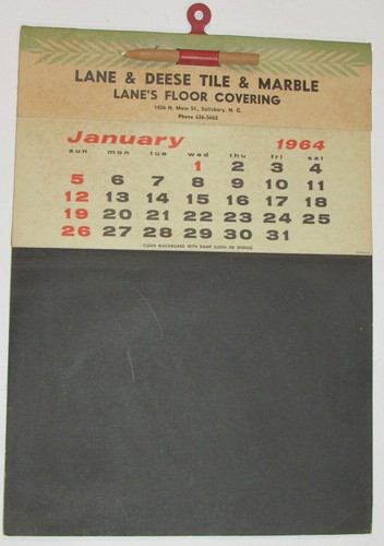 Calendario vintage 1964 - vintage,