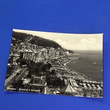 VARAZZE GIARDINI E SPIAGGIA CARTOLINA bianco e nero