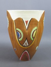 Vaso ceramica Fiamma Roma Ferruccio Palazi Mid Century finto legno vintage 1960
