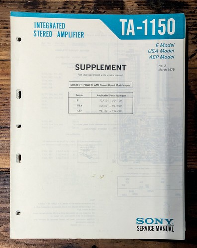 Sony 1150 amplificatore - sony, ta-1150