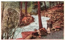Cartolina d'epoca anni '20 Rapids South Cheyenne Canon Colorado Springs CO