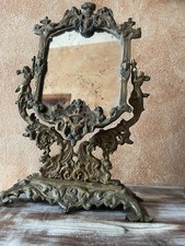ANTICO SPECCHIO DA TAVOLO IN BRONZO/OTTONE