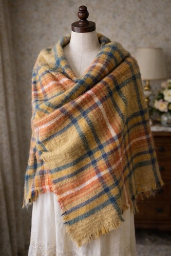 Scialle vintage tartan plaid