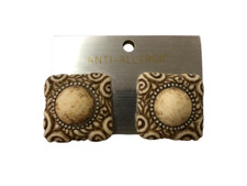 ORECCHINI CLIP BOTTONE MARRONE