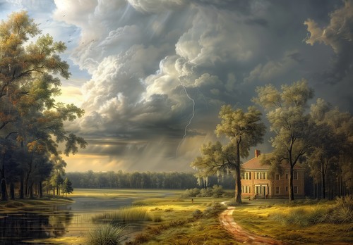 Quadro casa foresta - , stampa