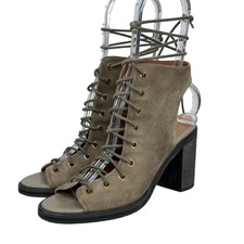 Stivaletti Jeffrey Campbell x Free People Boho con tacco taglia 7,5 punta aperta pizzo davanti