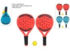 x Set 2 Racchette Padel da Spiaggia con Palla - 23x3x41 cm dfh