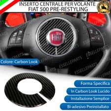 INSERTO CENTRALE VOLANTE IN CARBON LOOK LUCIDO PER FIAT 500 PRE-RESTYLING