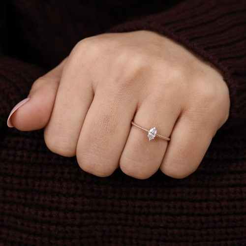 Marquise moissanite solitaire - marquise,