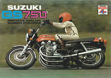 Brochure Suzuki GS 750   - Motocicletta epoca fine anni 70 