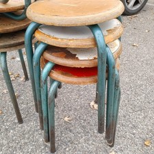 4 tabourets Atelier Jean Prouvé stools french era perriand Corbusier