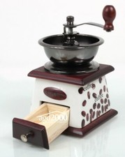 MACINA Caffe' Manuale Retro' in Ceramica A MANOVELLA Chicchi di Caffe' con CASSE