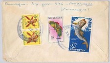 42857 - NICARAGUA - STORIA POSTALE - COPERTINA 1965 - FARFALLE pesce ORCHIDS