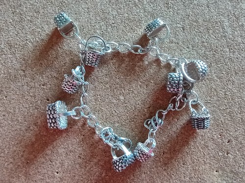 Bracciale charm cesto argento - cesto,