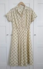 Abito estivo anni '80 vintage tg. 44 a pois giallo e verde chiaro