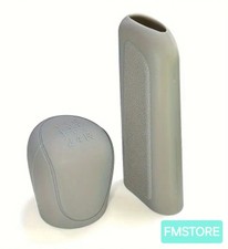 Set 2 Copri Pomello Cambio Auto E Leva Del Freno a Mano in Silicohe Grigio 
