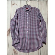 Camicia elegante Bergamo New York uomo aderente a quadri con bottoni manica lunga taglia M