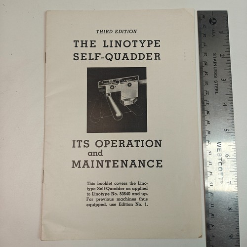 Vintage linotype self quadder - vintage, self-quadder