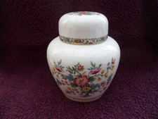 Coalport Ming Rose Pattern English Bone China Large 7" Ginger Jar, excellent.
