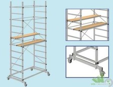 TRABATTELLO PONTEGGIO IMPALCATURA ALLUMINIO STEPUP HOBBY 155x100xH360CM RUOTE