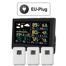 Stazione Meteorologica Wireless Intelligente Con 3 Sensori Ampio Display a Color