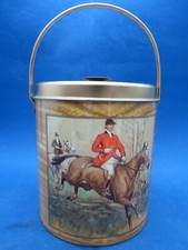 BARATTOLO IN LATTA CONTENITORE DA CUCINA CON MANICO - CACCIA ALLA VOLPE -