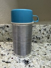 Ribbed Metal Thermos For