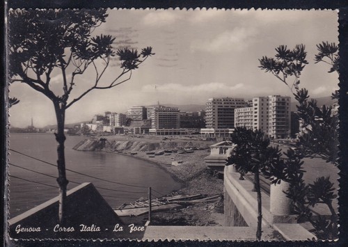 Cartolina genova corso italia - cartolina,