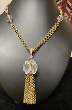 LUNGA COLLANA MIRIAM HASKELL ORO RUSSO CON PRISMI IN LUCITE ANNI 50