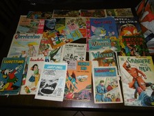 LOTTO DI 22 FUMETTI D'EPOCA LUPETTINO ALBI DEL FALCO STRISCE CAPITAN WALTER ECC.