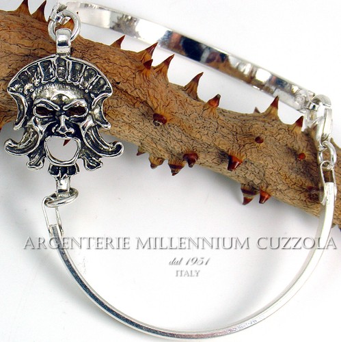 Bracciale maschera argento - bracciale,
