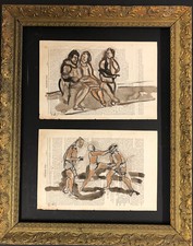  2 Disegni a pastello e china