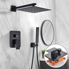 Miscelatore set doccia completo incasso sistema con doccetta nero cascata 2 via