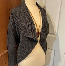 Cardigan maglione grigio Tabitha Anthropologie COTONE taglia large nuovo senza etichette LEGGI BENE