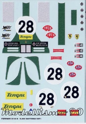Decal ferrari 512s - 512s, spider