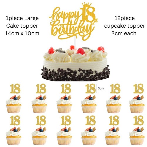 Cake topper cupcake glitter - e,
