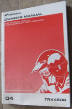 HONDA TRX 450R 20004 31HP1600 00X31-HP1-6001 OWNER'S MANUAL ATV QUAD