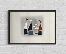 Italo Valenti - Collage - Serigrafia - Barchette - Arte - Svizzera - Raro