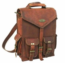 Zaino Alfa in pelle zaino vintage vero marrone da viaggio nuovo uomo laptop