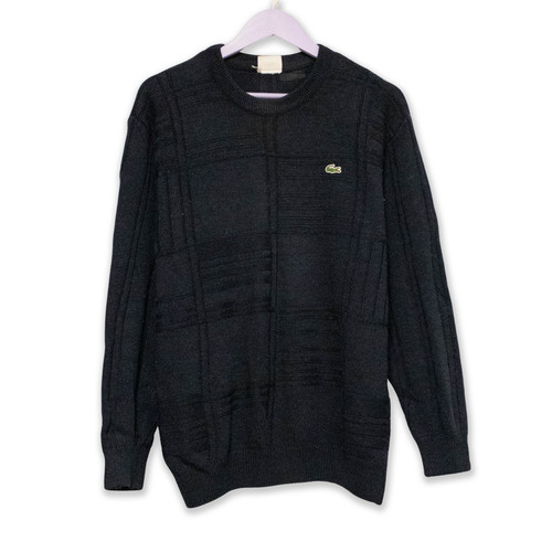 Maglione lacoste 100 lana blu - lacoste,