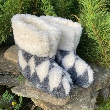 Stivali da casa in pelliccia naturale | stivali pantofole in lana | scarpe da interno calde unisex US 5-11