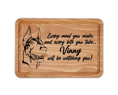 Tagliere legno doberman - tagliere,